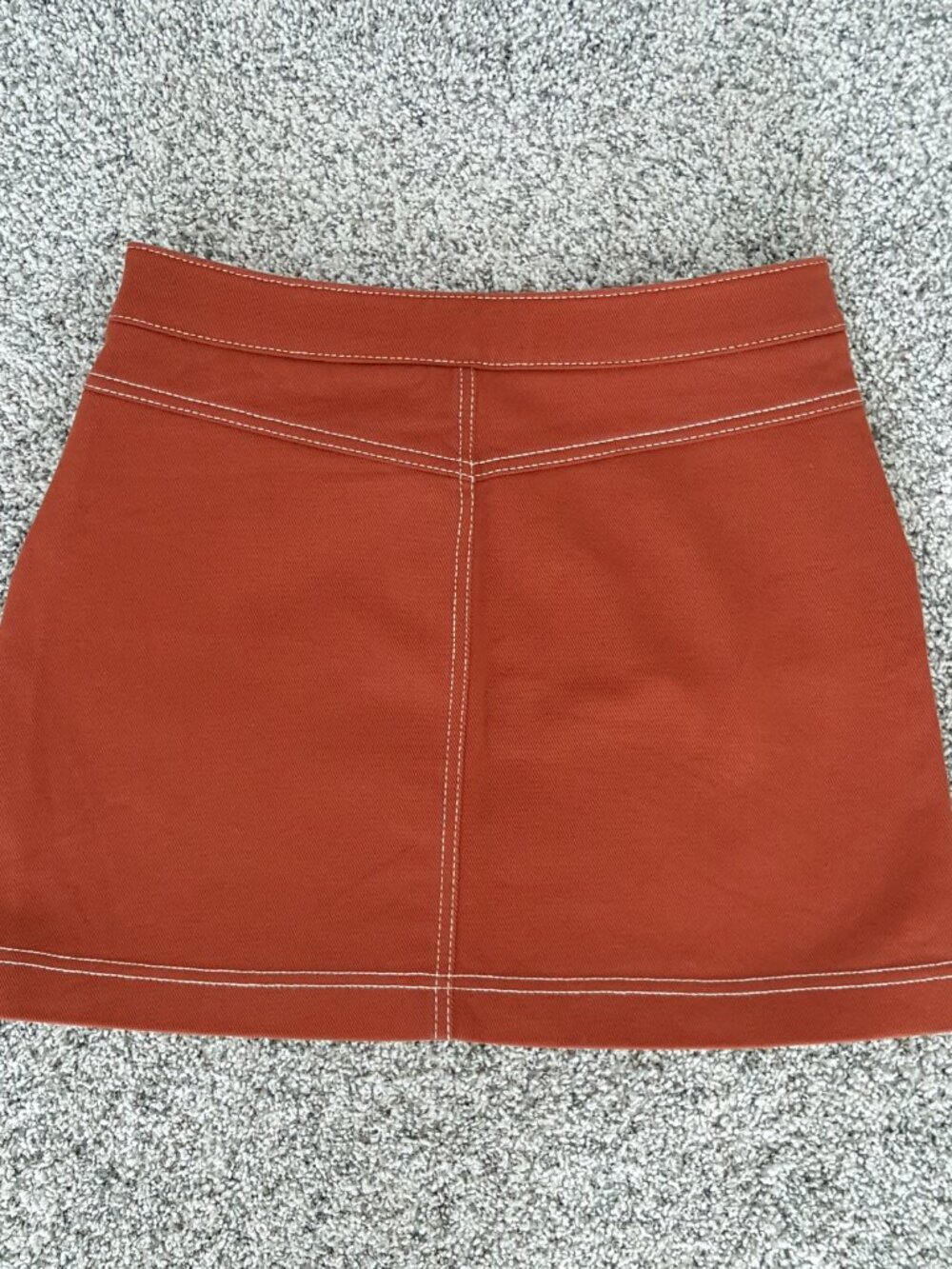 ZARA A-line Seamed Mini Skirt Front Pockets Contrasting Cargo Western Denim - Picture 4 of 10